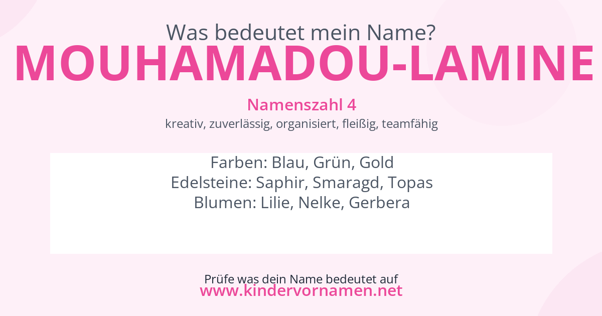 Was bedeutet der Name Mouhamadou-Lamine?
