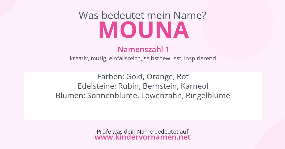 Was bedeutet der Name Mouna?