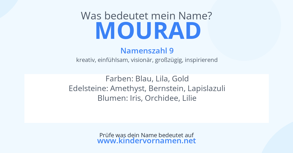 Was bedeutet der Name Mourad?
