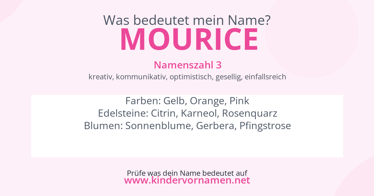 Was bedeutet der Name Mourice?