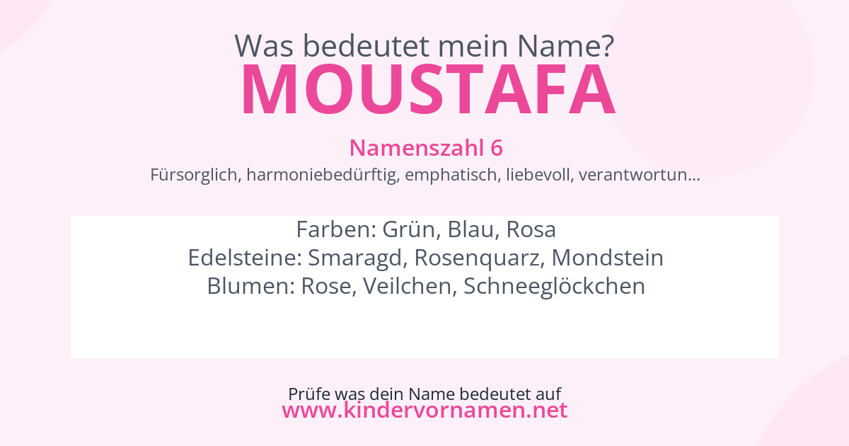 Was bedeutet der Name Moustafa?