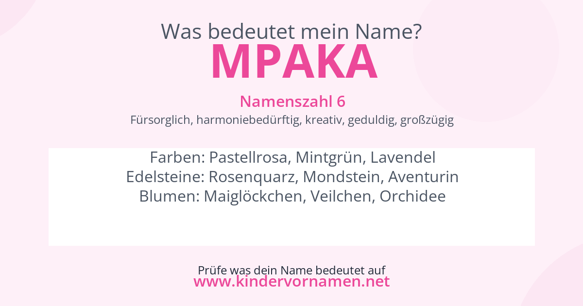 Was bedeutet der Name Mpaka?