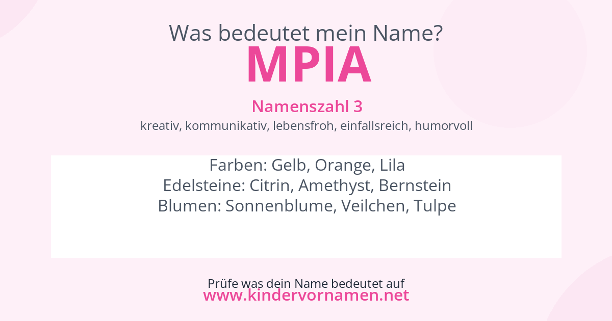 Was bedeutet der Name Mpia?