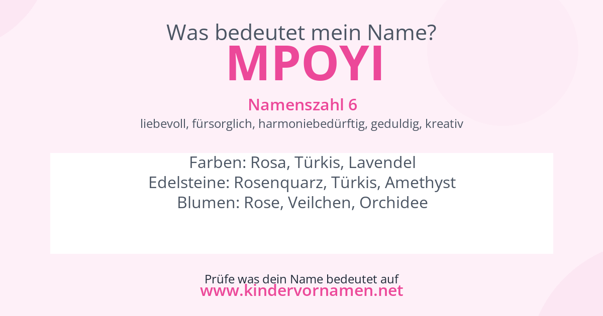 Was bedeutet der Name Mpoyi?