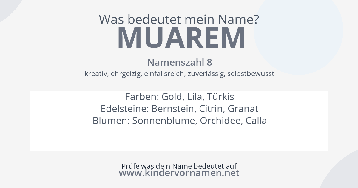 Was bedeutet der Name Muarem?