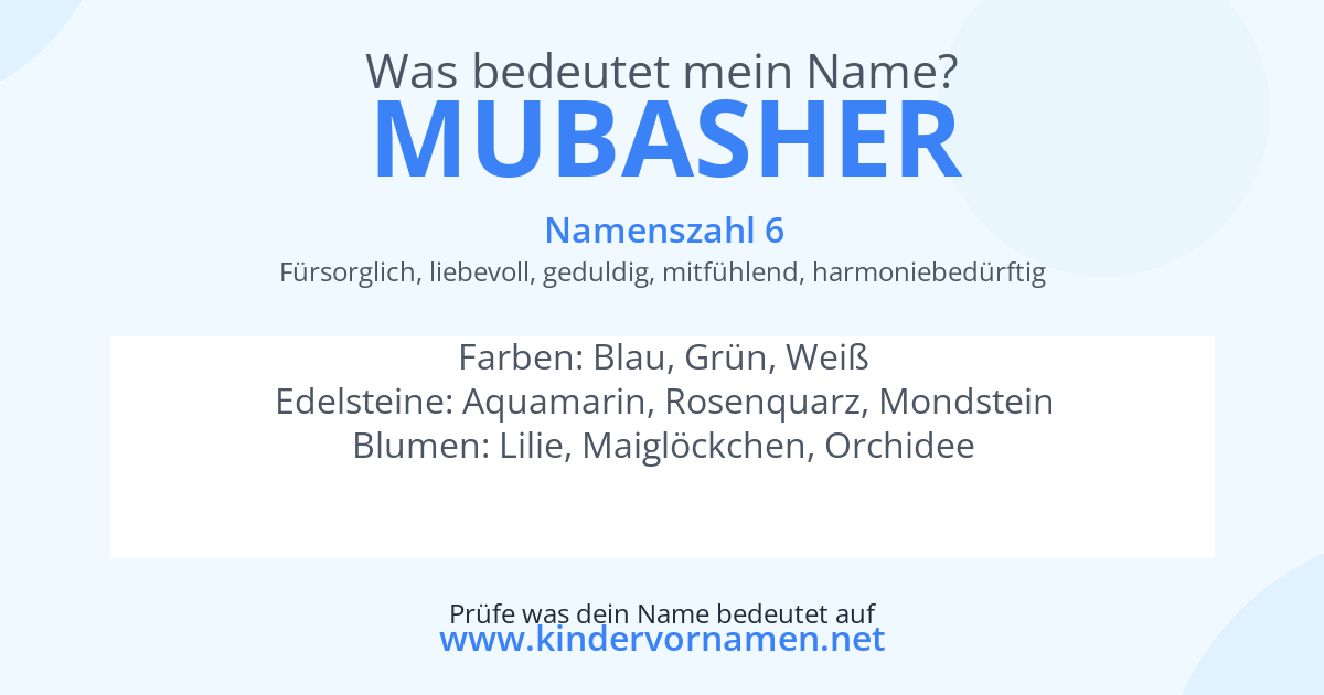 Was bedeutet der Name Mubasher?