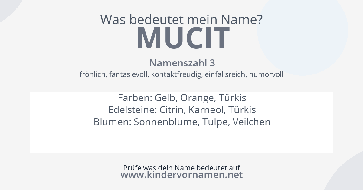 Was bedeutet der Name Mucit?