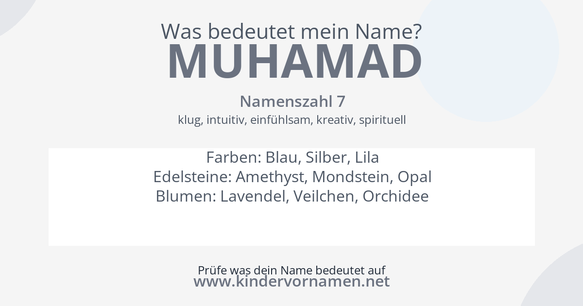 Was bedeutet der Name Muhamad?