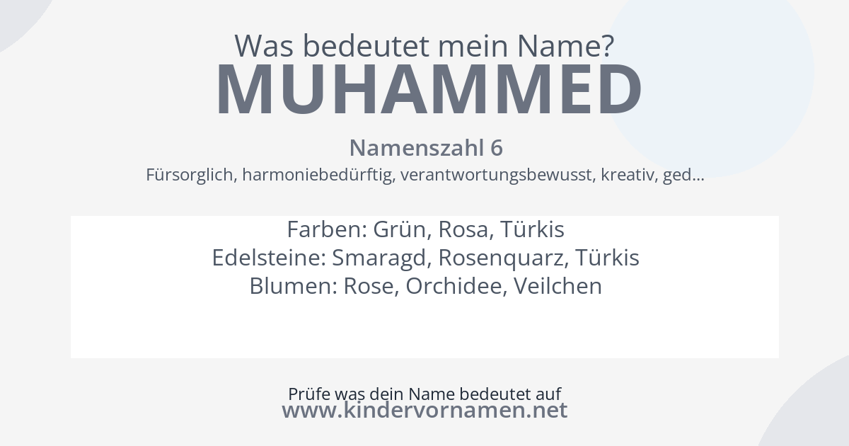 Was bedeutet der Name Muhammed?