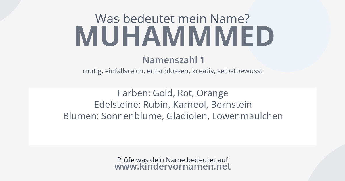 Was bedeutet der Name Muhammmed?