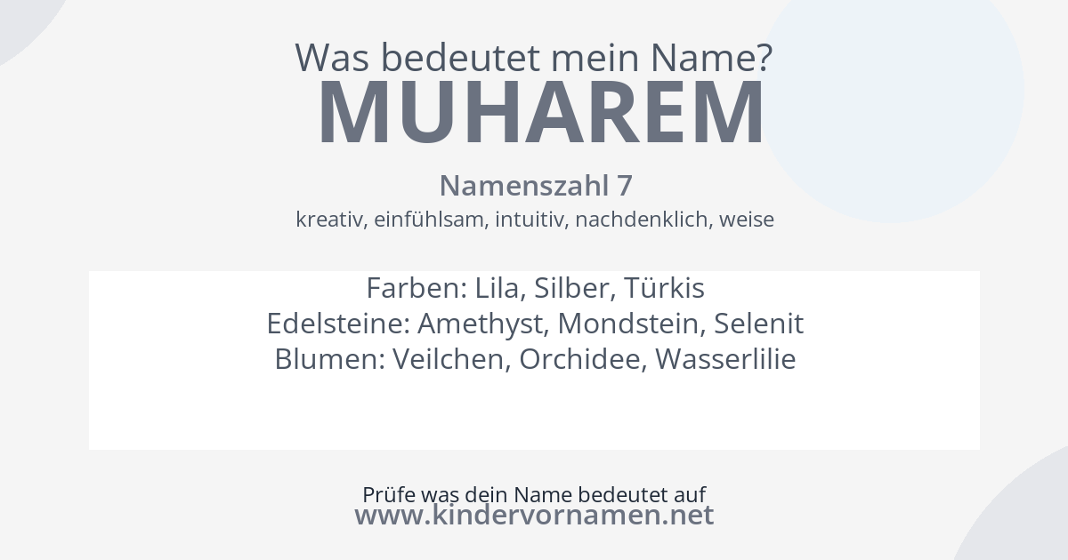 Was bedeutet der Name Muharem?