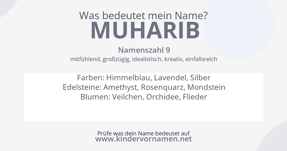 Was bedeutet der Name Muharib?