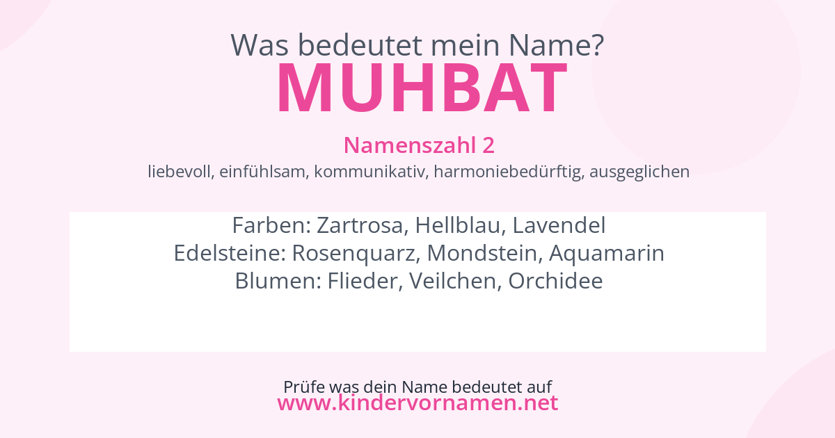 Was bedeutet der Name Muhbat?