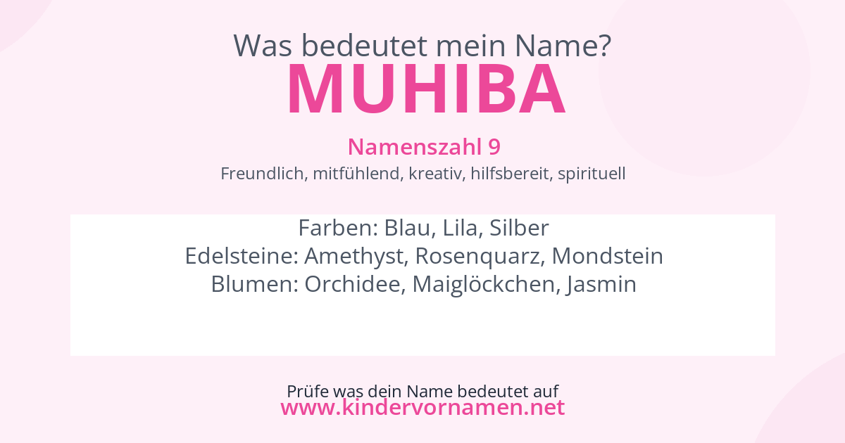 Was bedeutet der Name Muhiba?