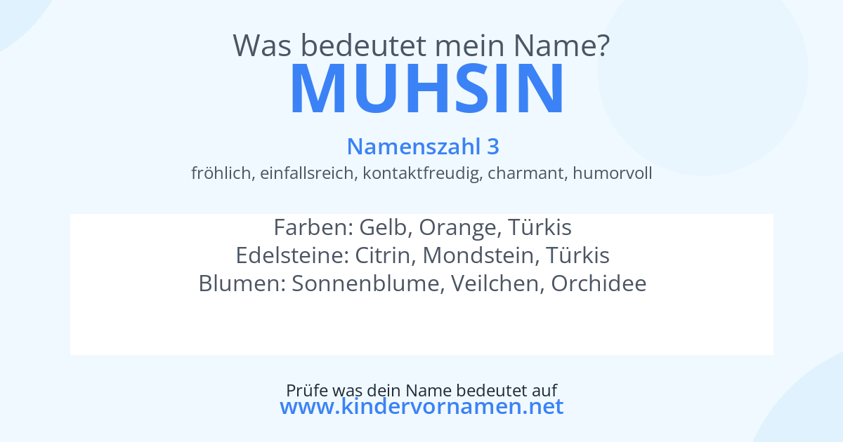 Was bedeutet der Name Muhsin?