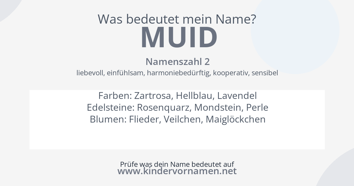 Was bedeutet der Name Muid?