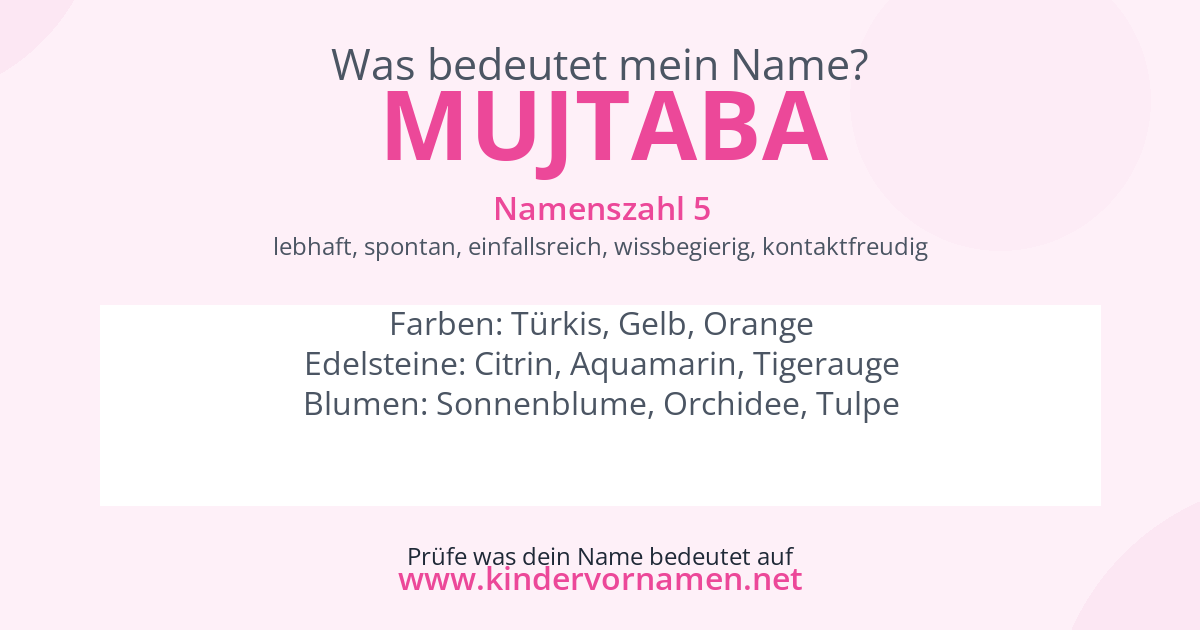 Was bedeutet der Name Mujtaba?