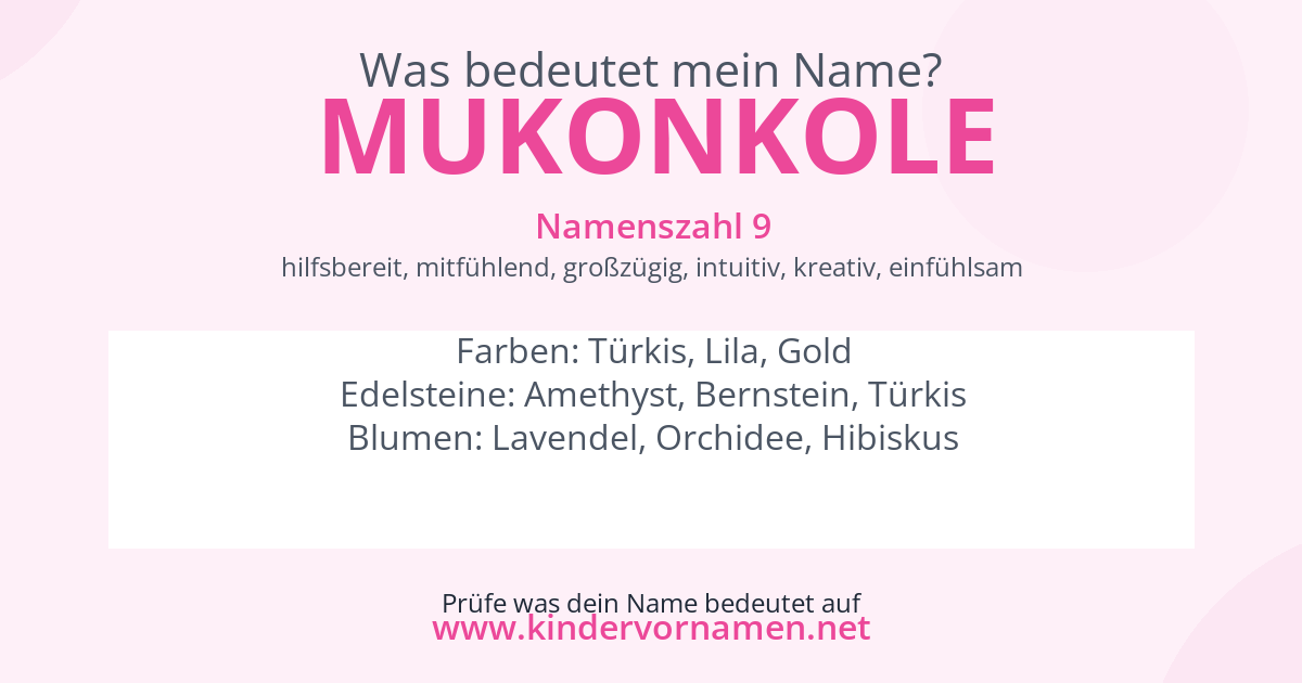Was bedeutet der Name Mukonkole?