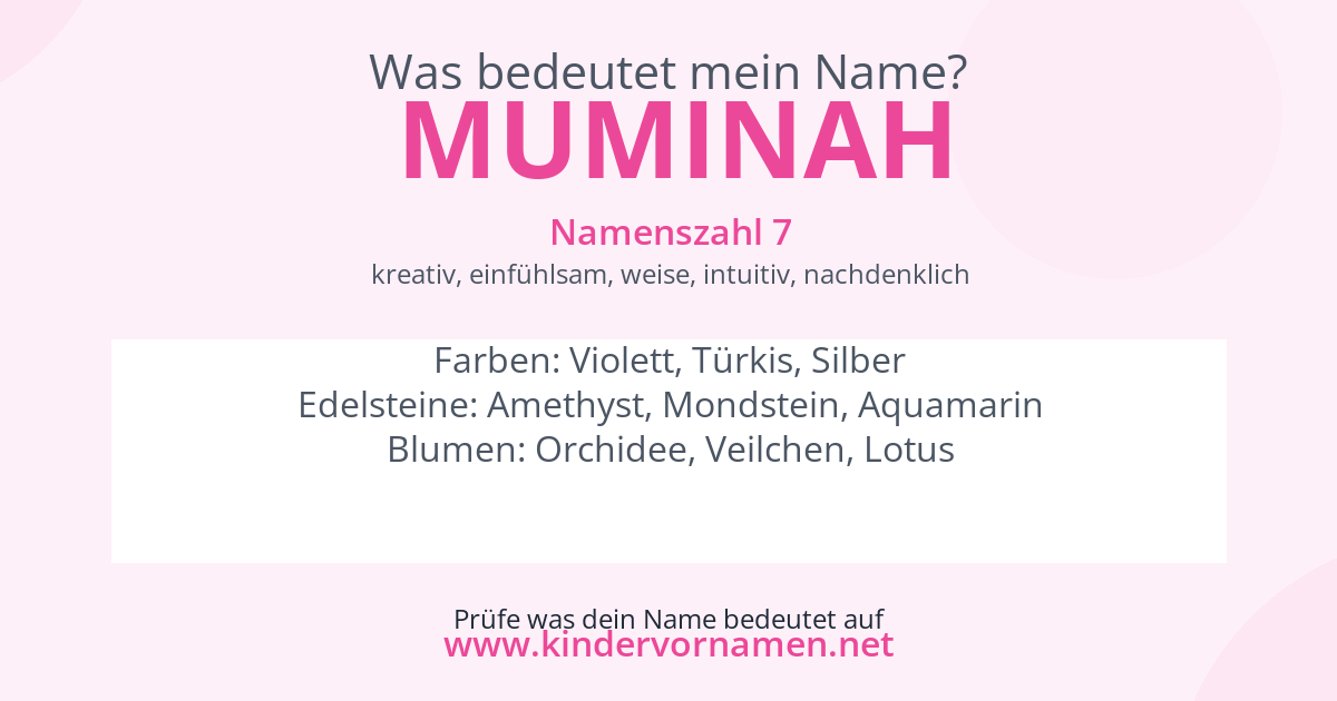 Was bedeutet der Name Muminah?
