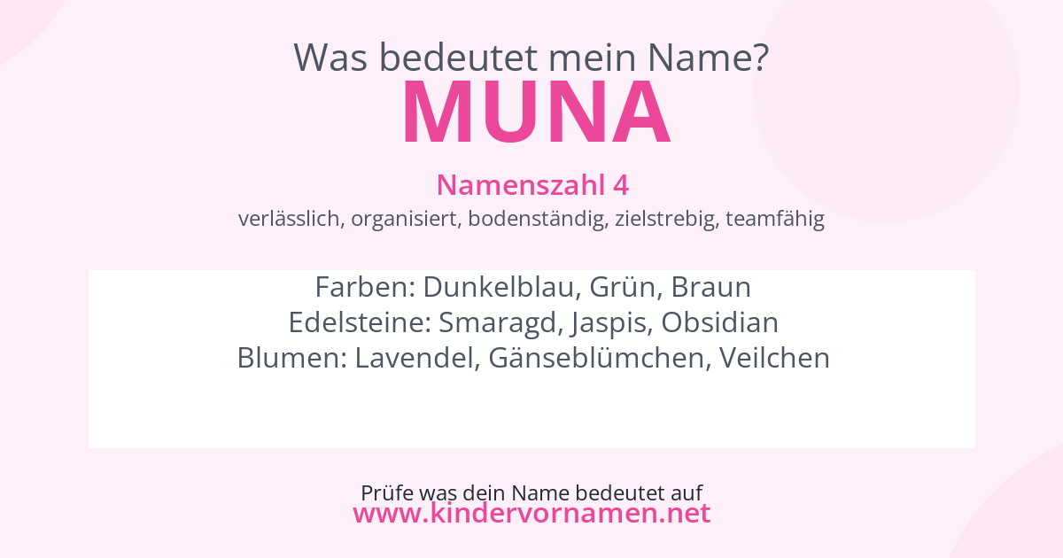 Was bedeutet der Name Muna?
