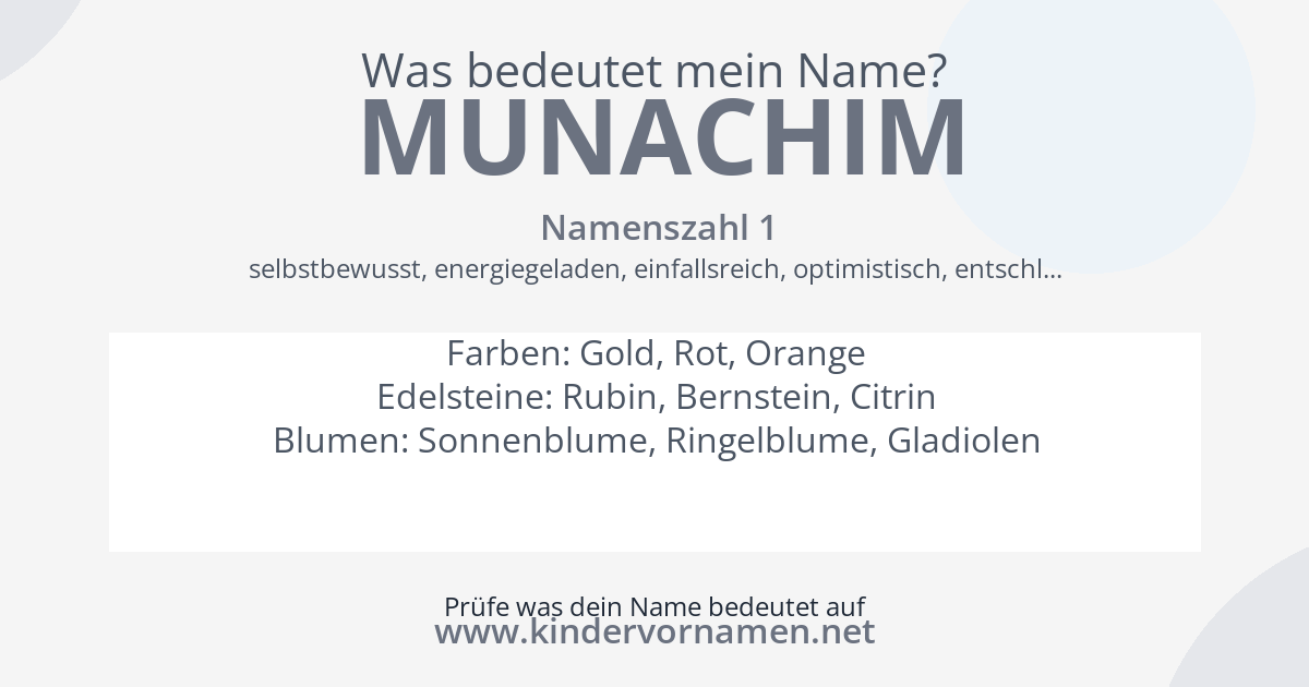 Was bedeutet der Name Munachim?