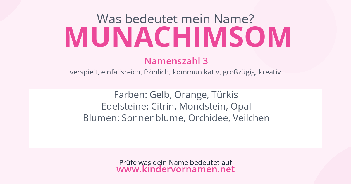 Was bedeutet der Name Munachimsom?