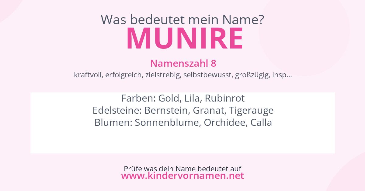 Was bedeutet der Name Munire?