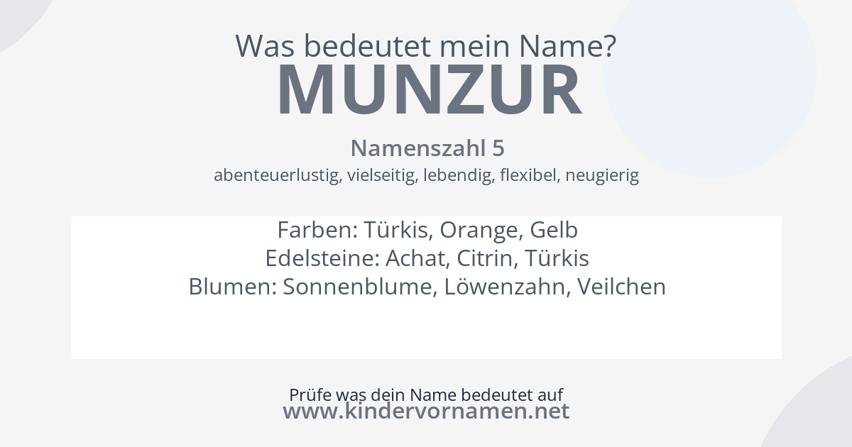 Was bedeutet der Name Munzur?