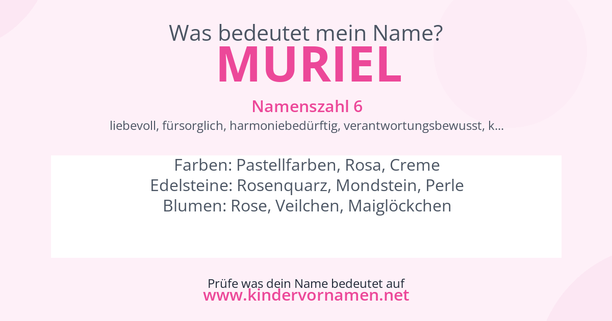 Was bedeutet der Name Muriel?