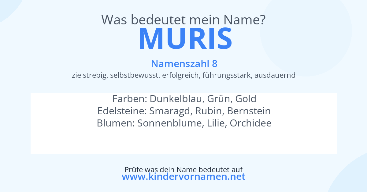 Was bedeutet der Name Muris?