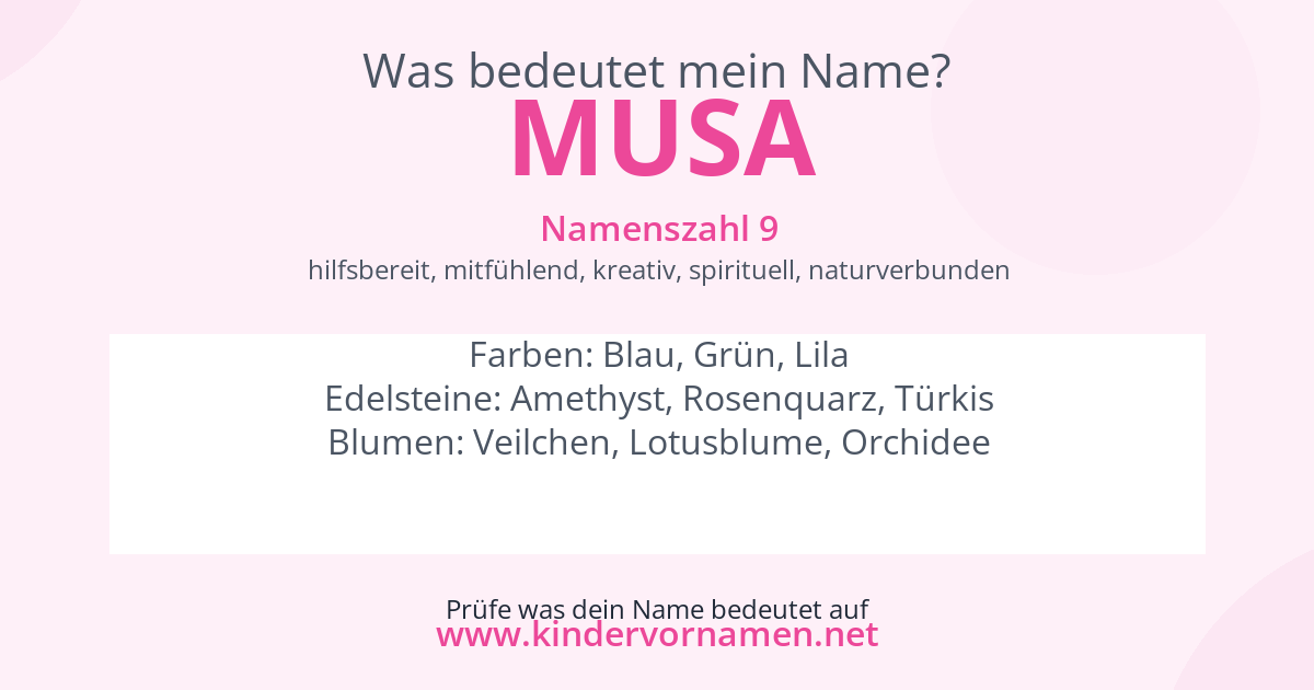 Was bedeutet der Name Musa?