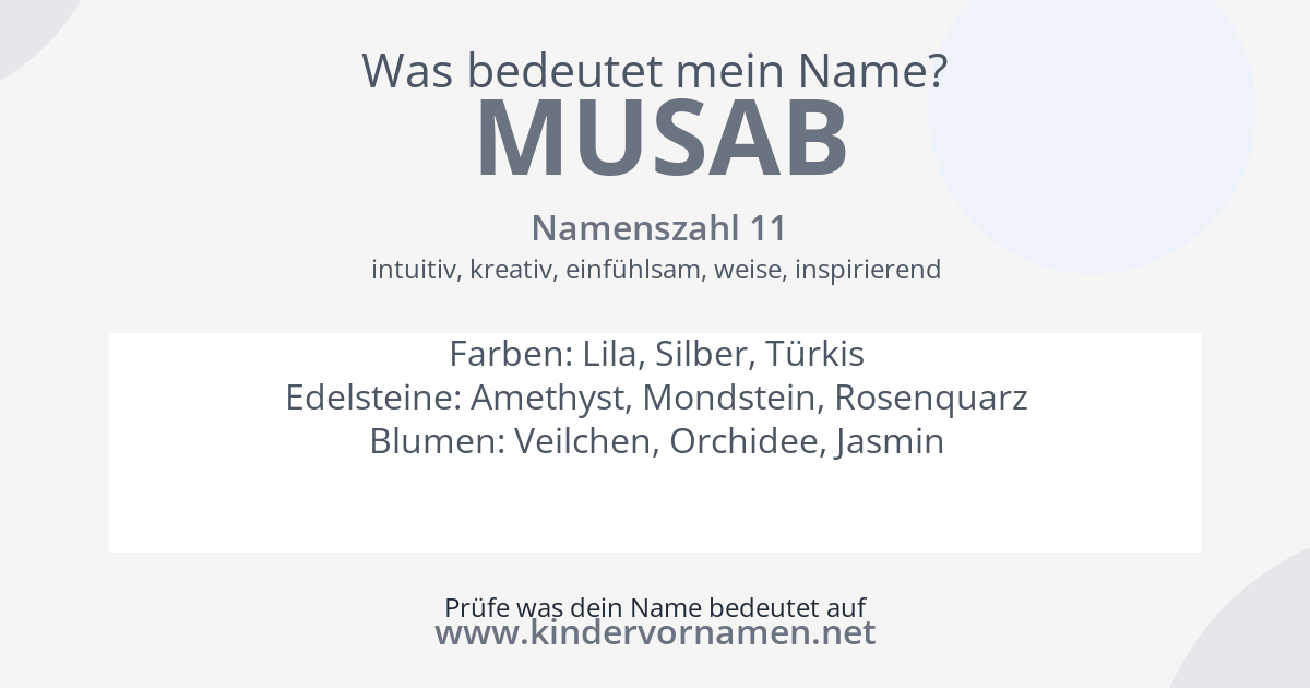 Was bedeutet der Name Musab?