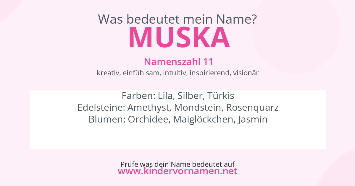 Was bedeutet der Name Muska?