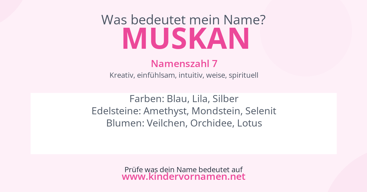 Was bedeutet der Name Muskan?
