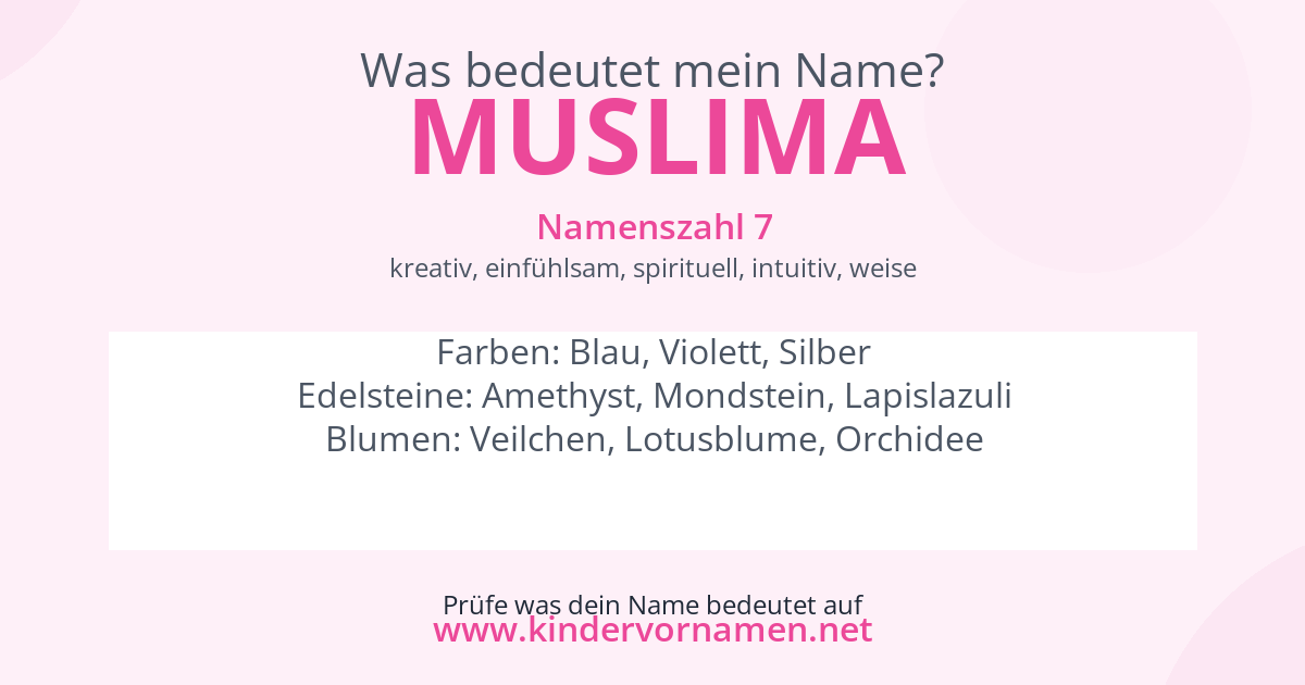 Was bedeutet der Name Muslima?