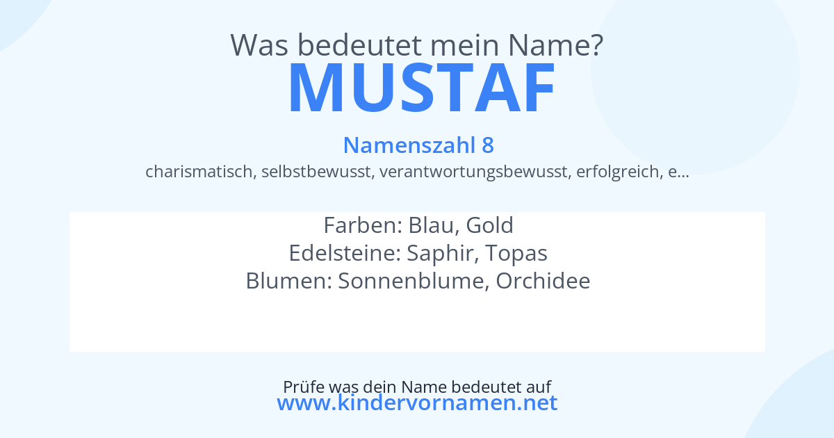 Was bedeutet der Name Mustaf?
