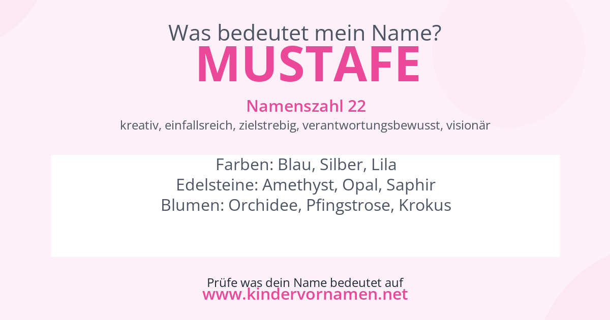Was bedeutet der Name Mustafe?
