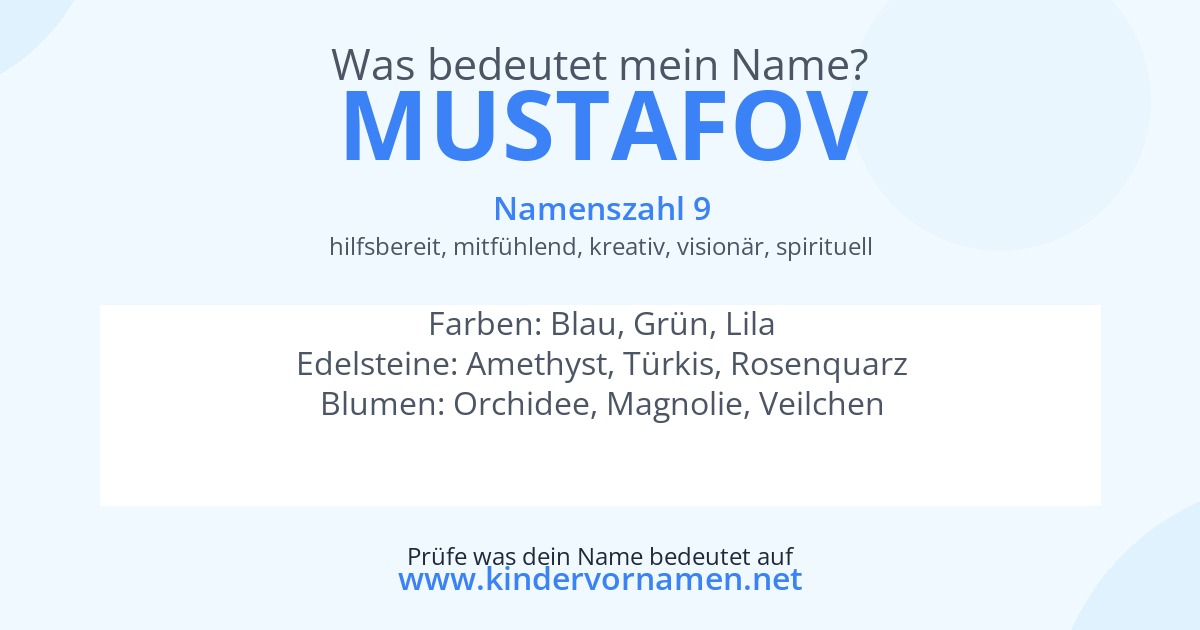 Was bedeutet der Name Mustafov?