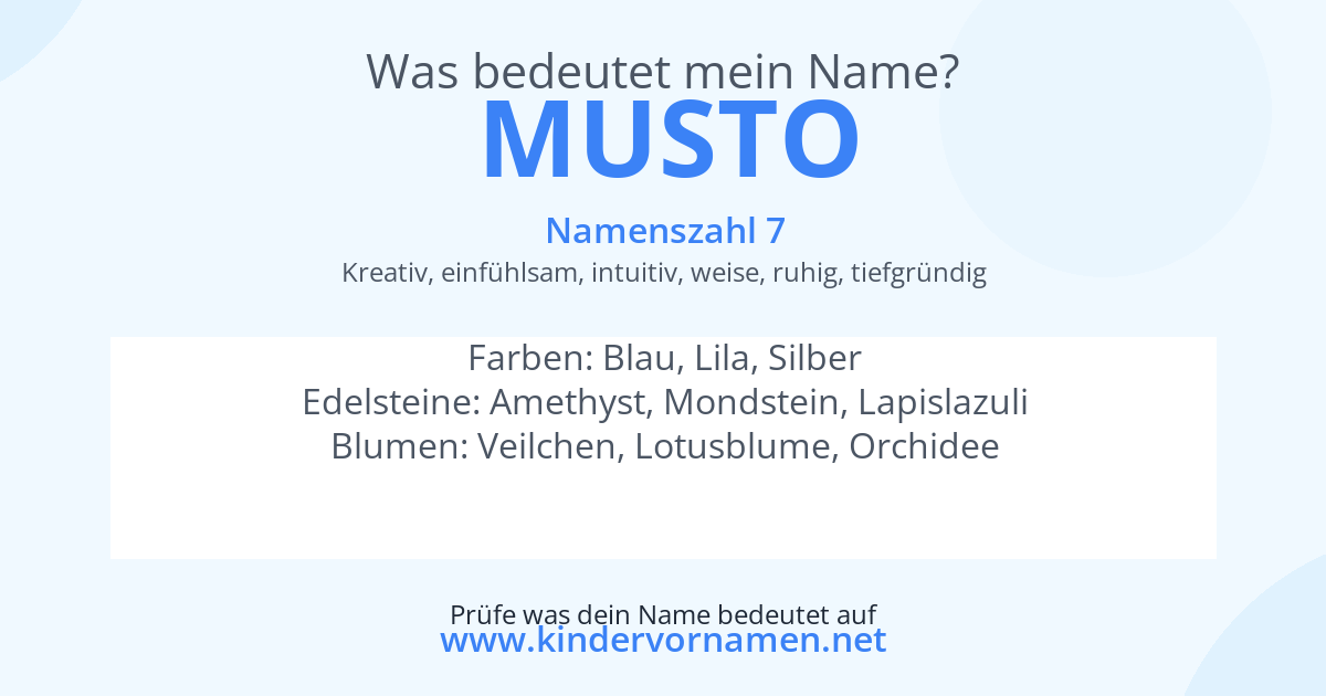 Was bedeutet der Name Musto?