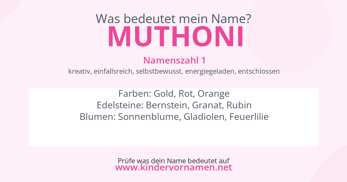 Was bedeutet der Name Muthoni?