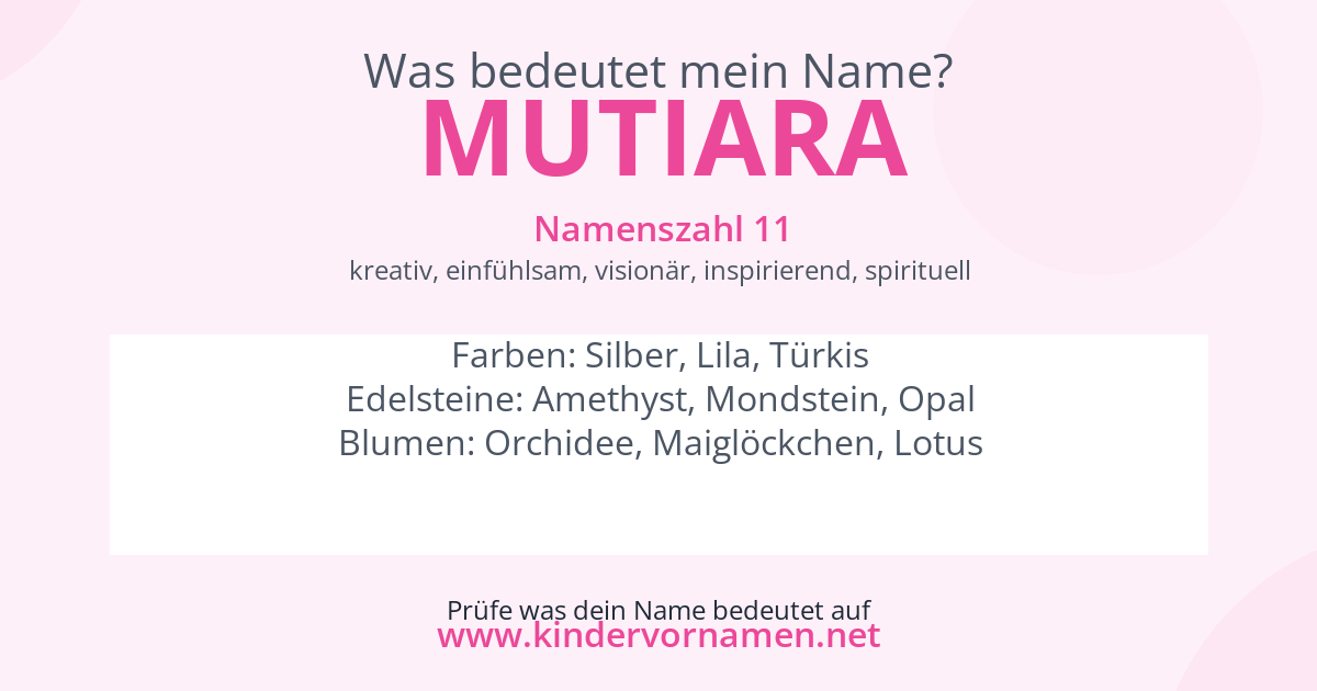 Was bedeutet der Name Mutiara?