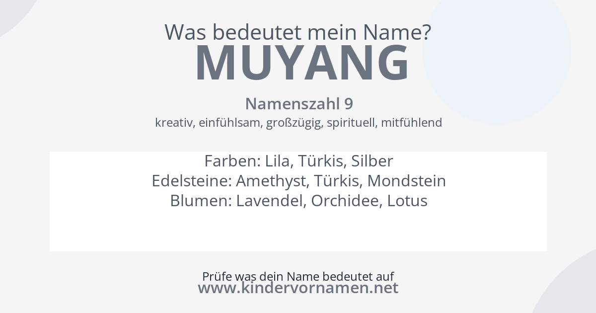 Was bedeutet der Name Muyang?