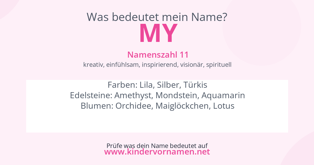 Was bedeutet der Name My?