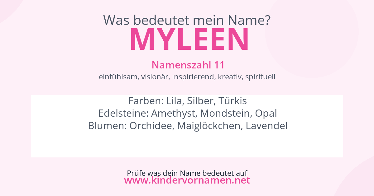 Was bedeutet der Name Myleen?