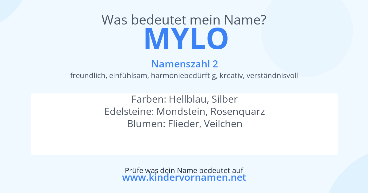 Was bedeutet der Name Mylo?