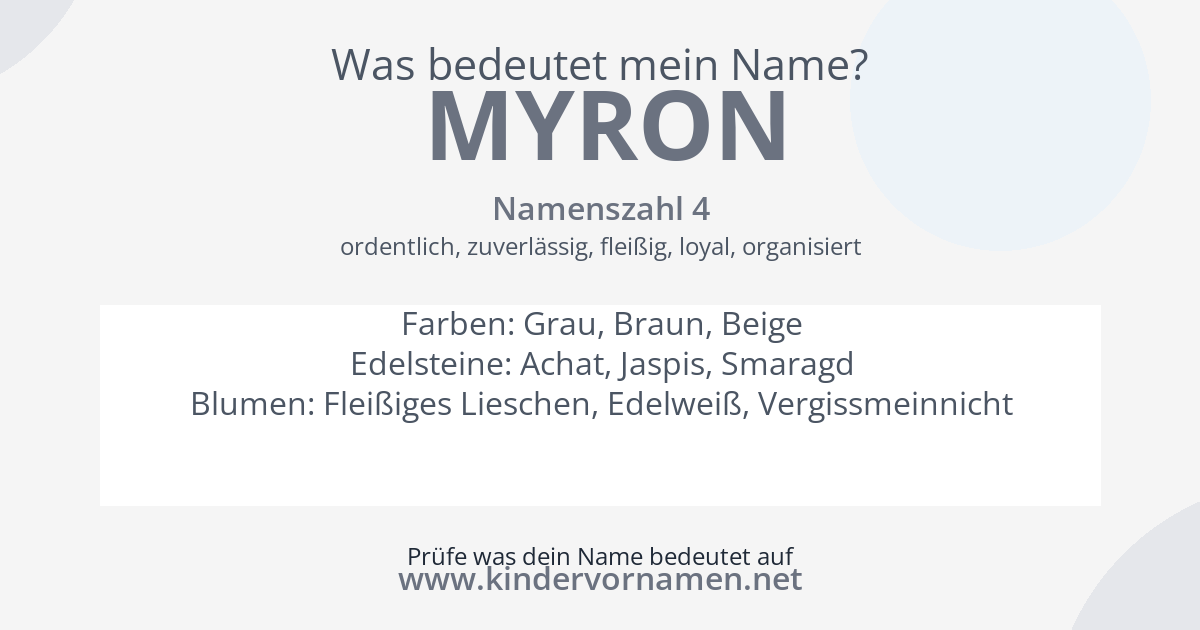 Was bedeutet der Name Myron?