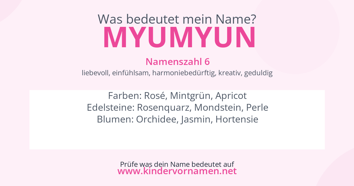 Was bedeutet der Name Myumyun?