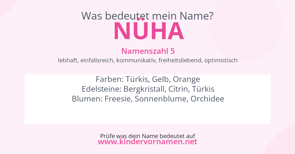 Was bedeutet der Name Nüha?