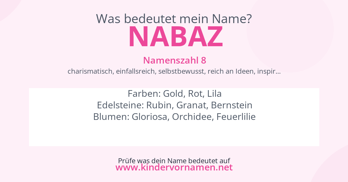 Was bedeutet der Name Nabaz?