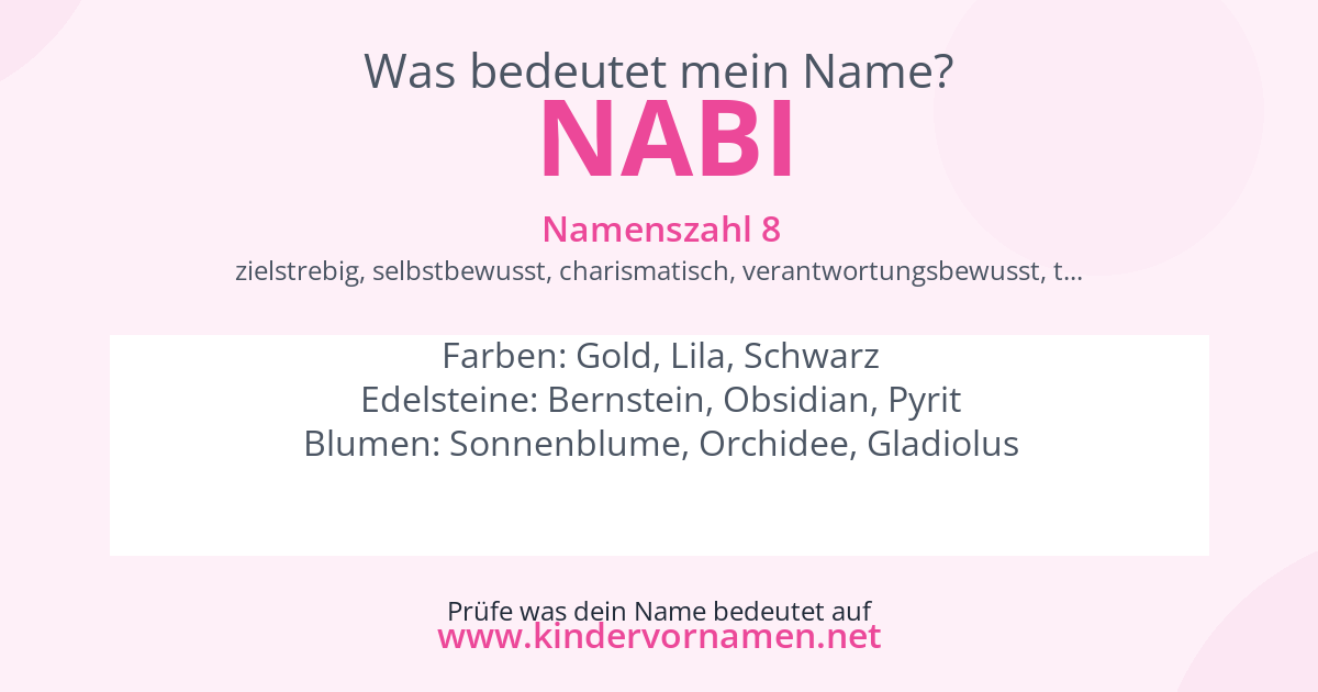 Was bedeutet der Name Nabi?